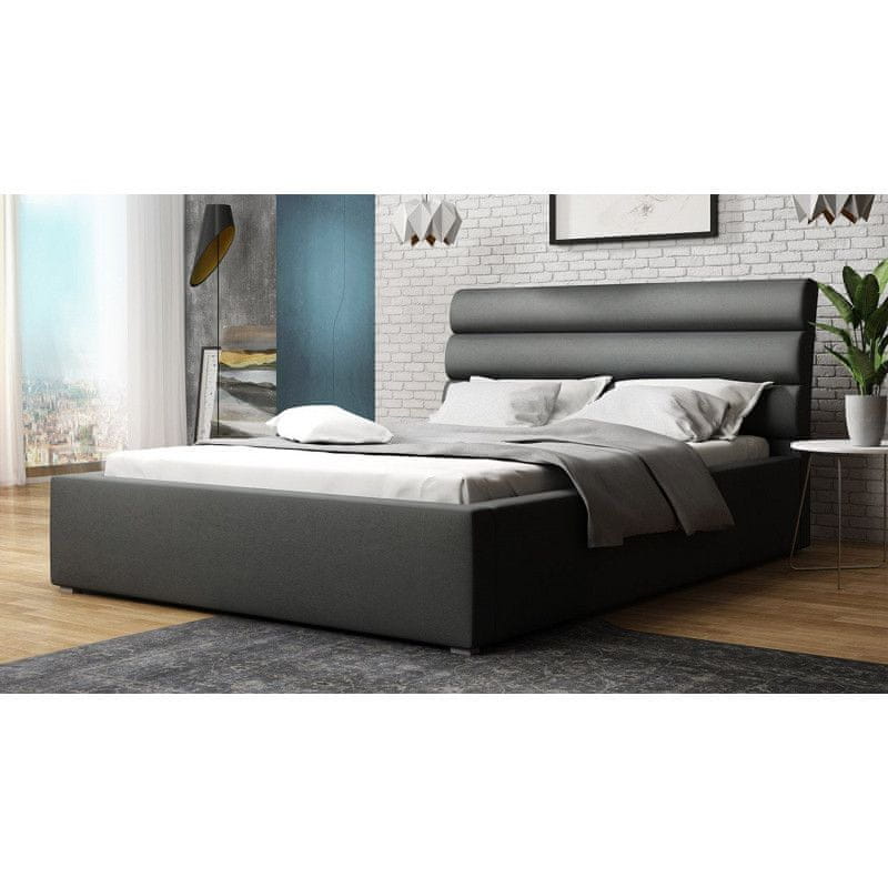 Veneti Jednolôžková čalúnená posteľ s roštom 120x200 BORZOW - šedá 1