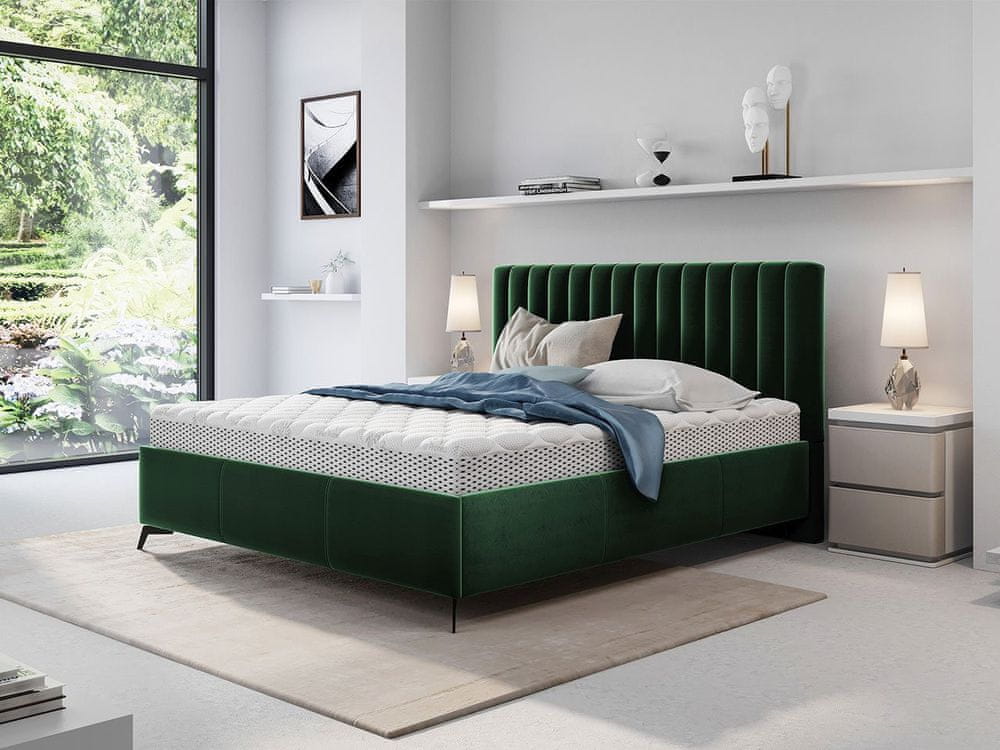 Veneti Manželská posteľ s úložným priestorom 160x200 TANIX - zelená