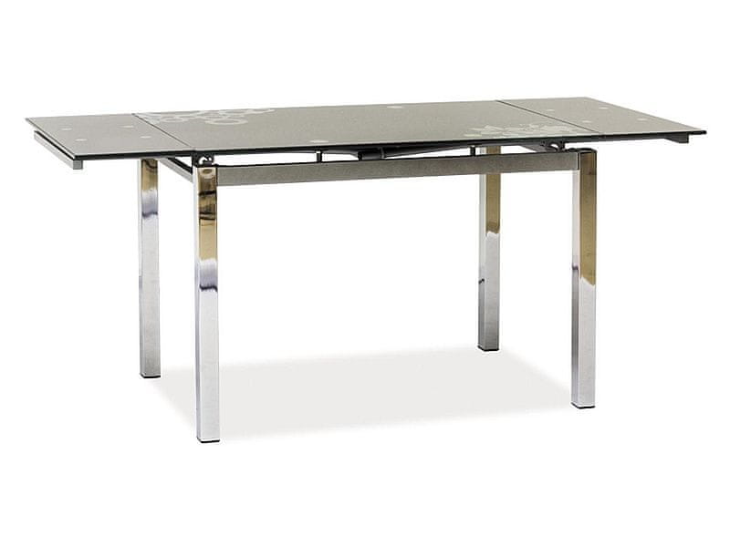 Veneti Rozkladací jedálenský stôl IZYDOR - 110x74, šedý / chróm