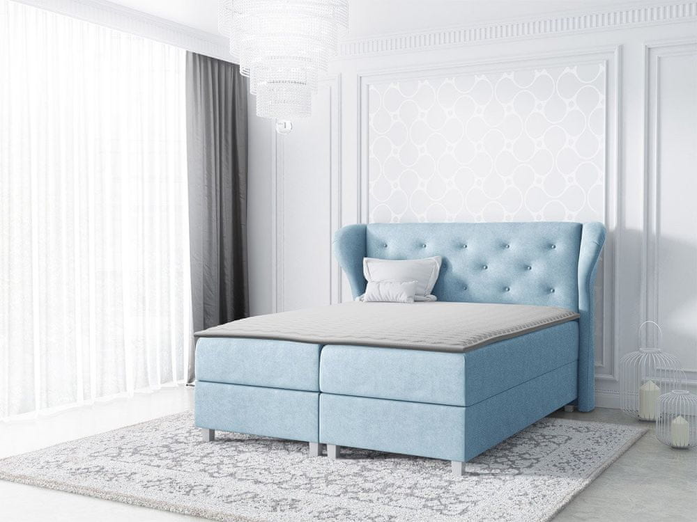Veneti Hotelová jednolôžková posteľ 120x200 TANIS - modrá + topper ZDARMA