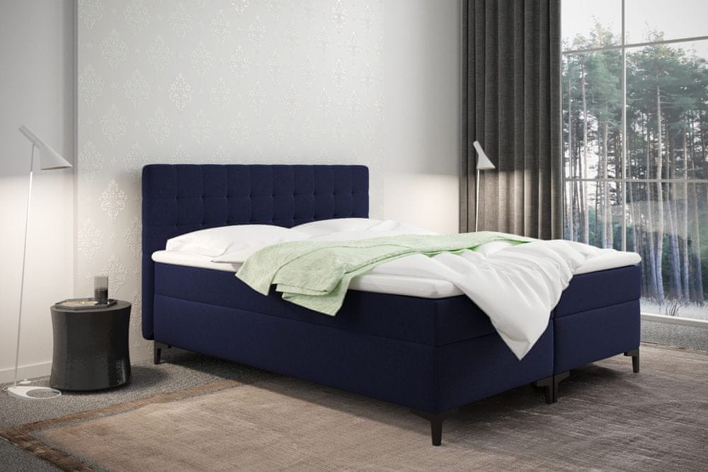 Veneti Americká posteľ s úložným priestorom DAJANA - 160x200, modrá