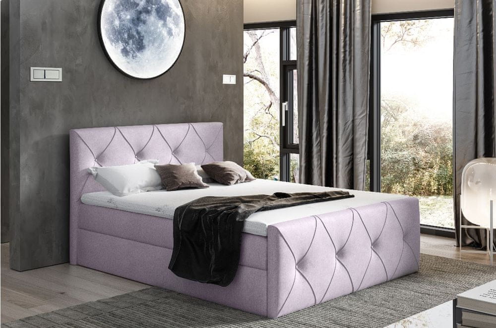 Veneti Kontinentálna posteľ 140x200 CARMEN LUX - fialová + topper ZDARMA