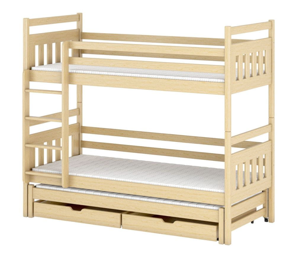 Veneti Detská posteľ s prístelkou 80x180 SERENA - borovica