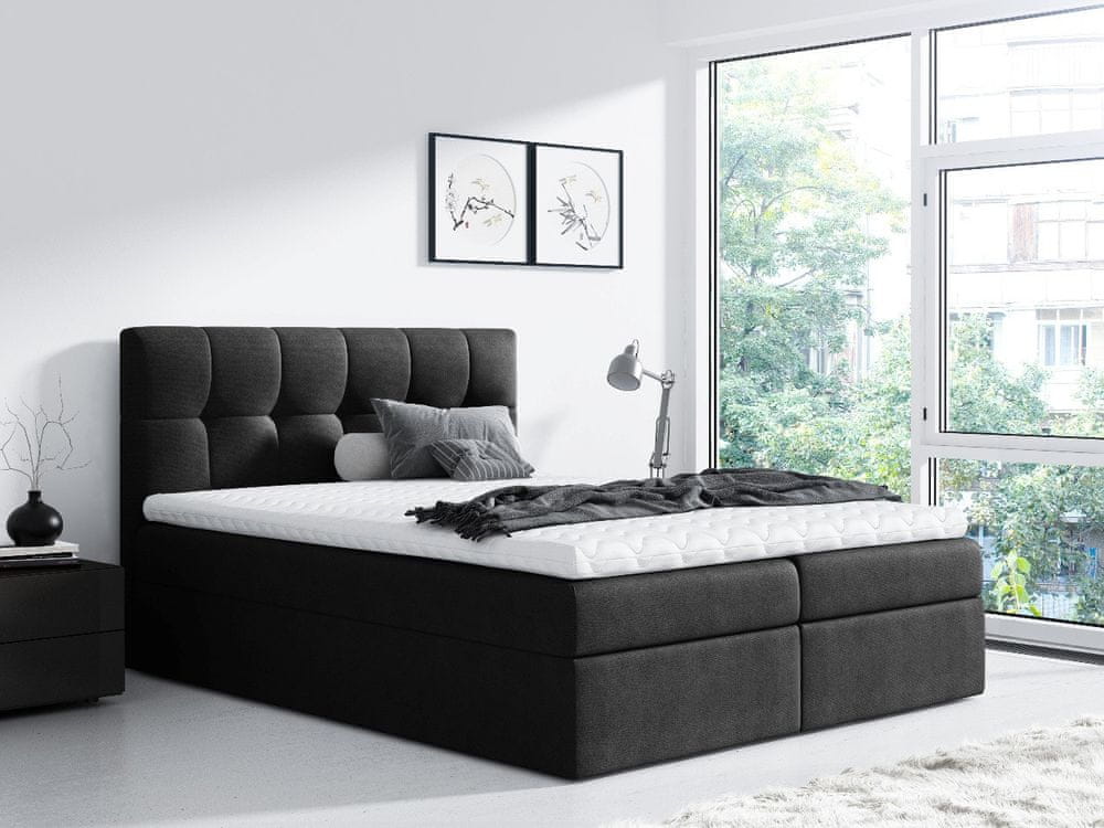 Veneti Jednoduchá posteľ Rex 200x200, čierna