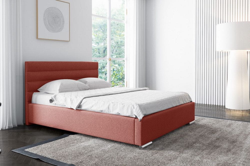 Veneti Elegantná čalúnená posteľ Leis 200x200, červená