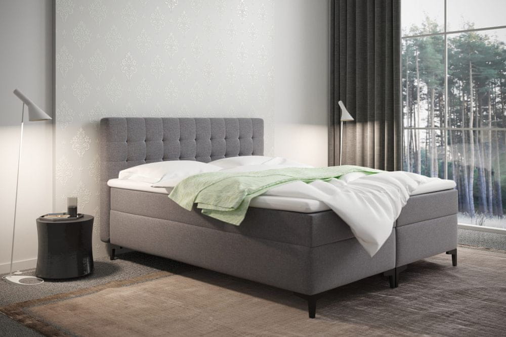 Veneti Americká posteľ s úložným priestorom DAJANA - 200x200, šedá