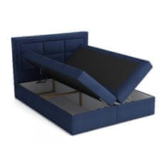Veneti Boxspringová manželská posteľ s úložným priestorom 140x200 PALIGEN 1 - modrá + topper ZDARMA