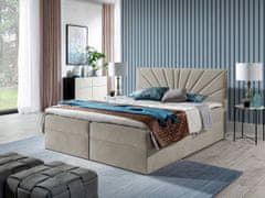 Veneti Boxspringová manželská posteľ 160x200 TOMASA 4 - béžová + topper ZDARMA