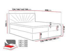Veneti Boxspringová manželská posteľ 160x200 TOMASA 4 - béžová + topper ZDARMA