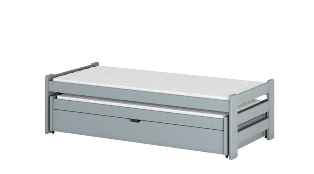 Veneti Detská rozkladacia posteľ EVONA - 80x180, šedá