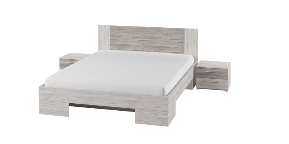 Veneti Priestranná posteľ s nočnými stolíkmi BEATA 160x200, severská borovica