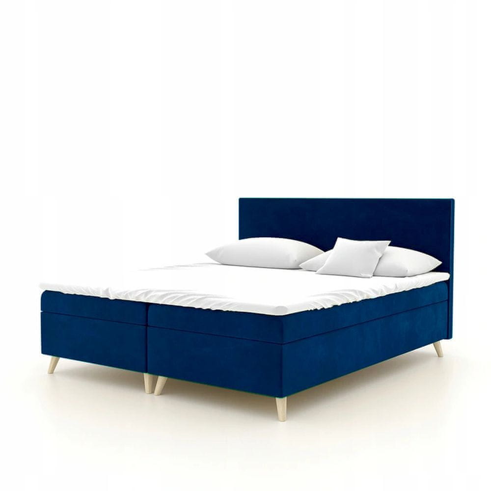 Veneti Čalúnená posteľ BLAIRE - 180x200, tmavo modrá