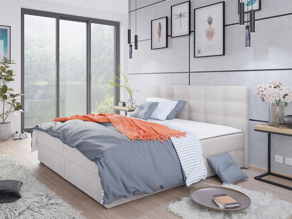 Veneti Hotelová posteľ s úložným priestorom 160x200 BALJA 2 - svetlá šedá + topper ZDARMA