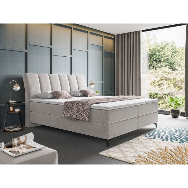 Veneti Kontinentálna manželská posteľ 140x200 TALLOW - béžová + topper ZDARMA