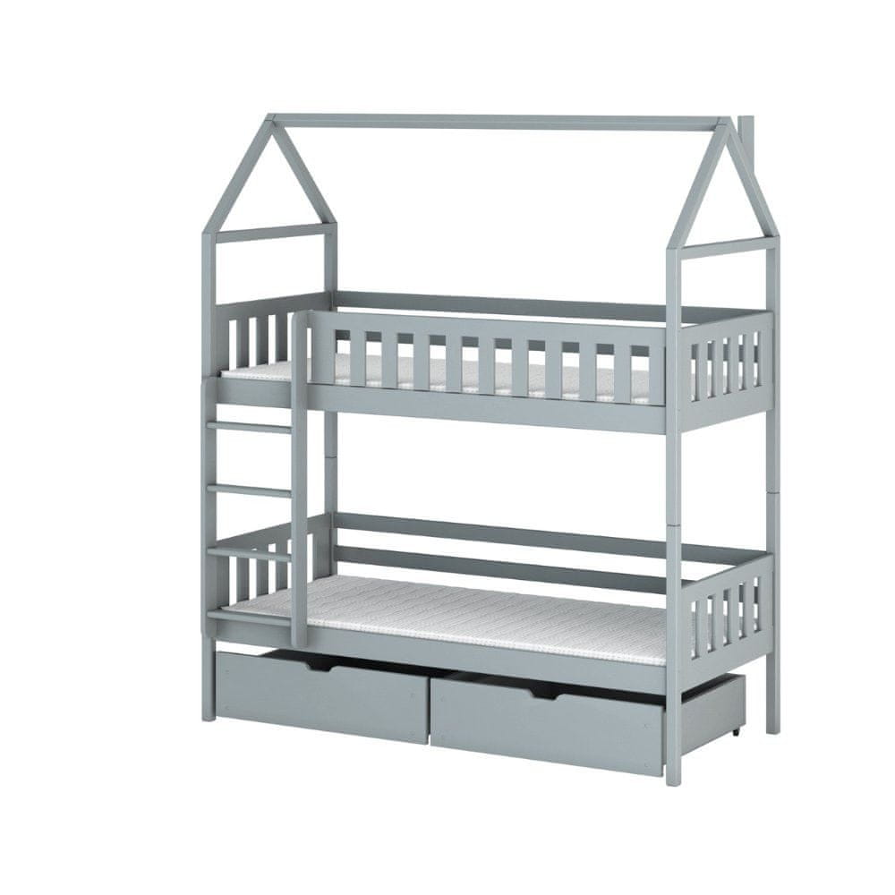 Veneti Domčeková posteľ s úložným priestorom DALILA - 90x200, šedá