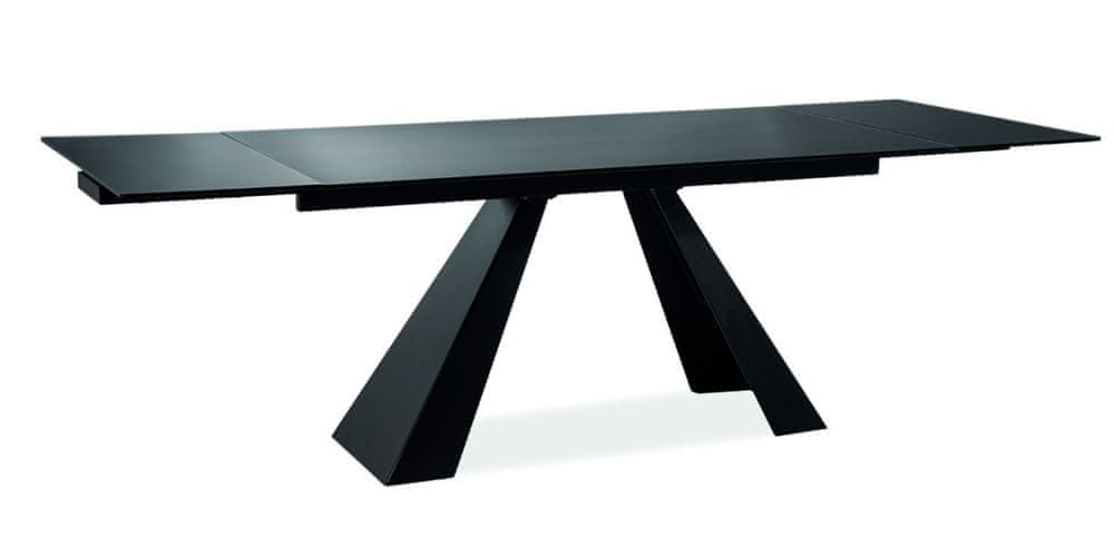 Veneti Rozkladací jedálenský stôl GEDEON 2 - 120x80, matný čierny