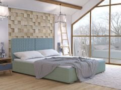 Veneti Čalúnená manželská posteľ s úložným priestorom 180x200 WILSTER - šedá / zelená