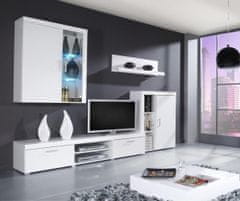 Veneti Obývacia stena s LED RGB osvetlením ITABUNA 1 - biela / lesklá biela