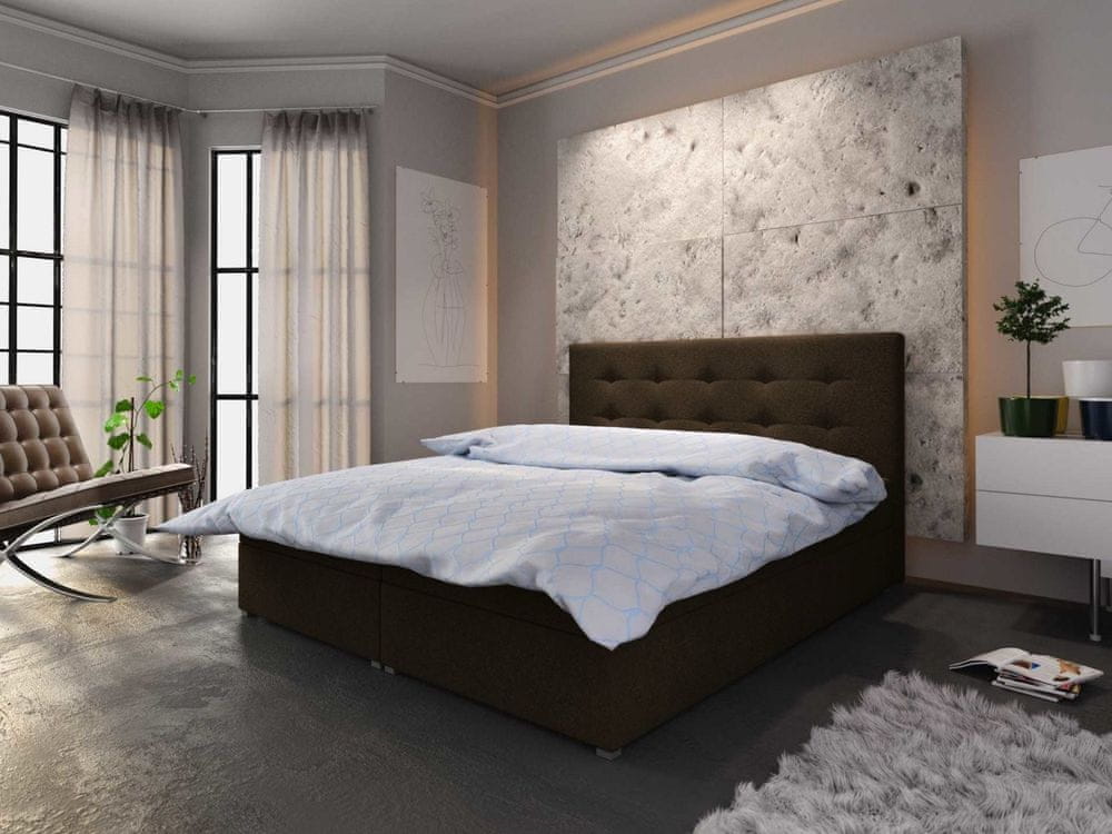 Veneti Moderná posteľ s úložným priestorom STIG I 180x200, hnedá