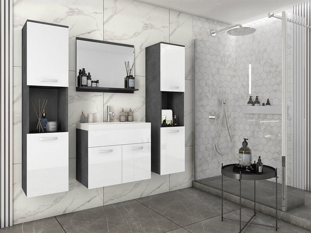 Veneti Kúpeľňová zostava s umývadlom ZORAIDA XL - matera / lesklá biela + sifón ZDARMA