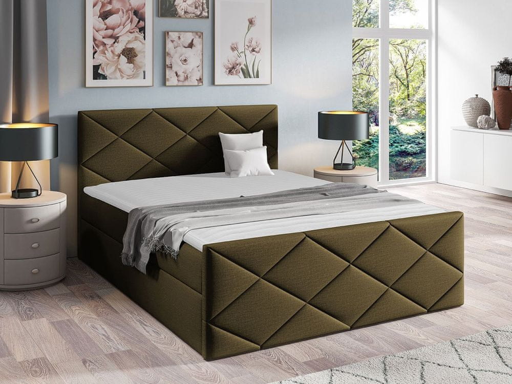 Veneti Kontinentálna jednolôžková posteľ 120x200 MATIA - hnedá 3 + topper ZDARMA