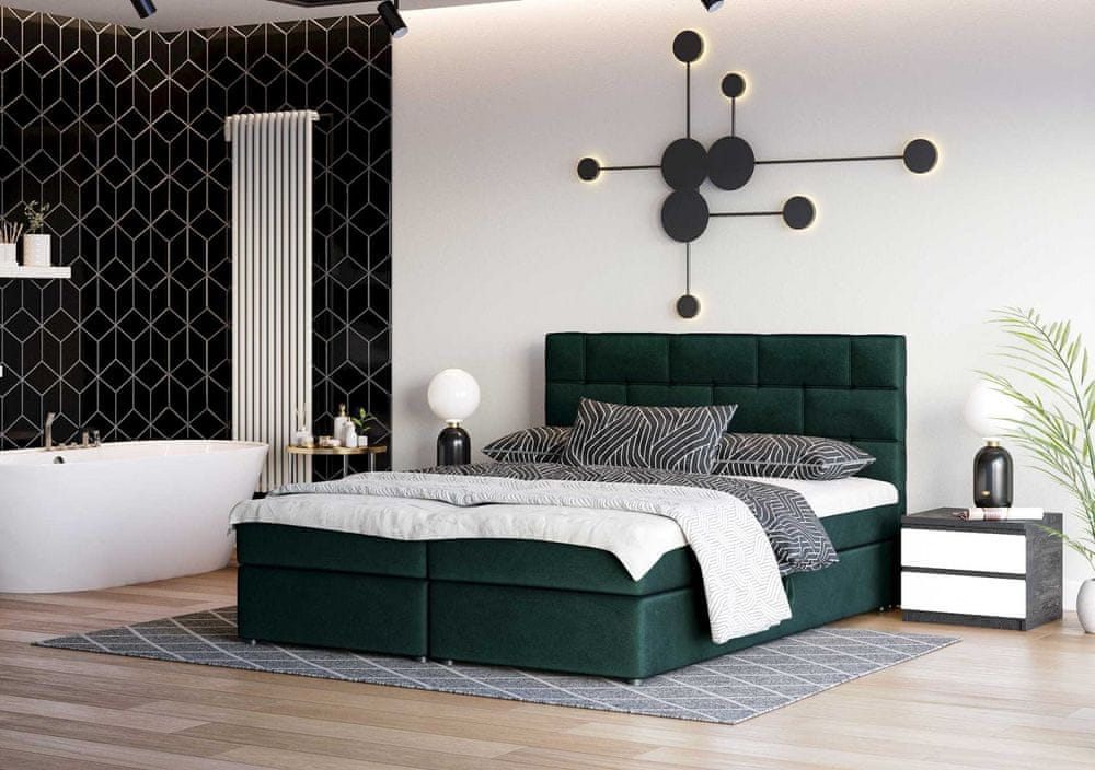 Veneti Dizajnová posteľ WALLY 180x200, zelená