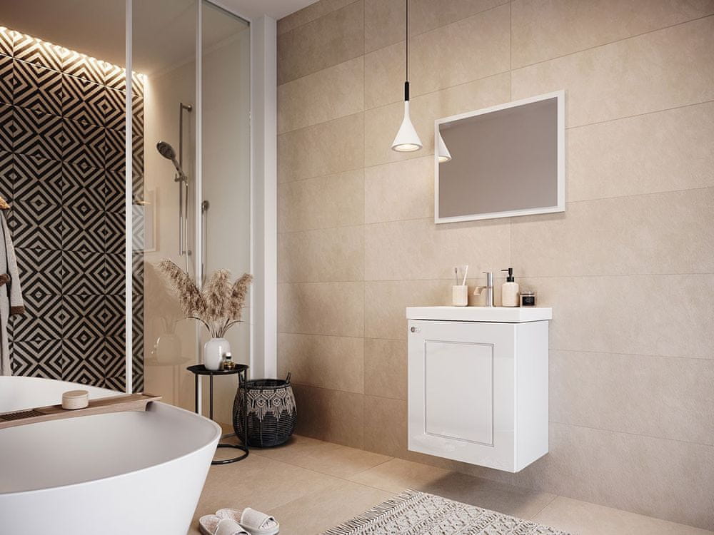 Veneti Kúpeľňový nábytok s umývadlom ACHIM 4 - biely / lesklý biely