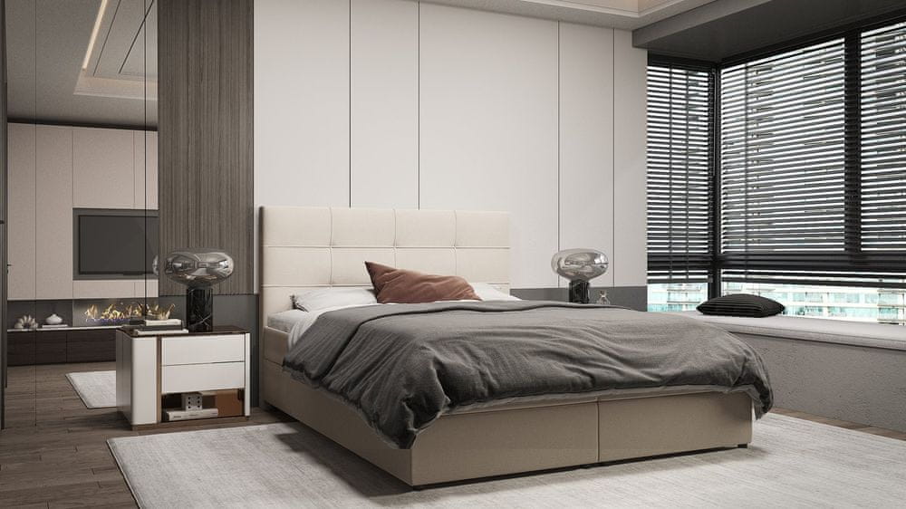 Veneti Dizajnová posteľ MALIKA - 180x200, béžová