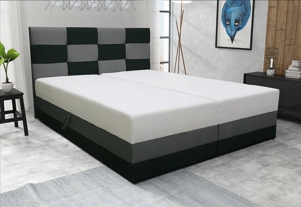 Veneti Dizajnová posteľ MARLEN 180x200, šedá + čierna