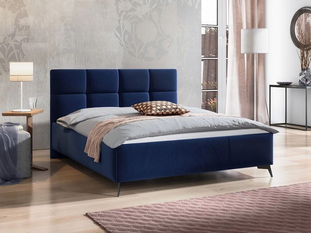 Veneti Manželská posteľ s úložným priestorom 160x200 TERCEIRA - modrá