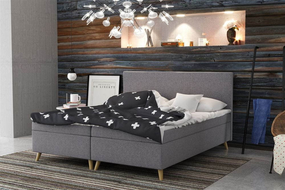 Veneti Čalúnená posteľ BLAIRE - 180x200, šedá