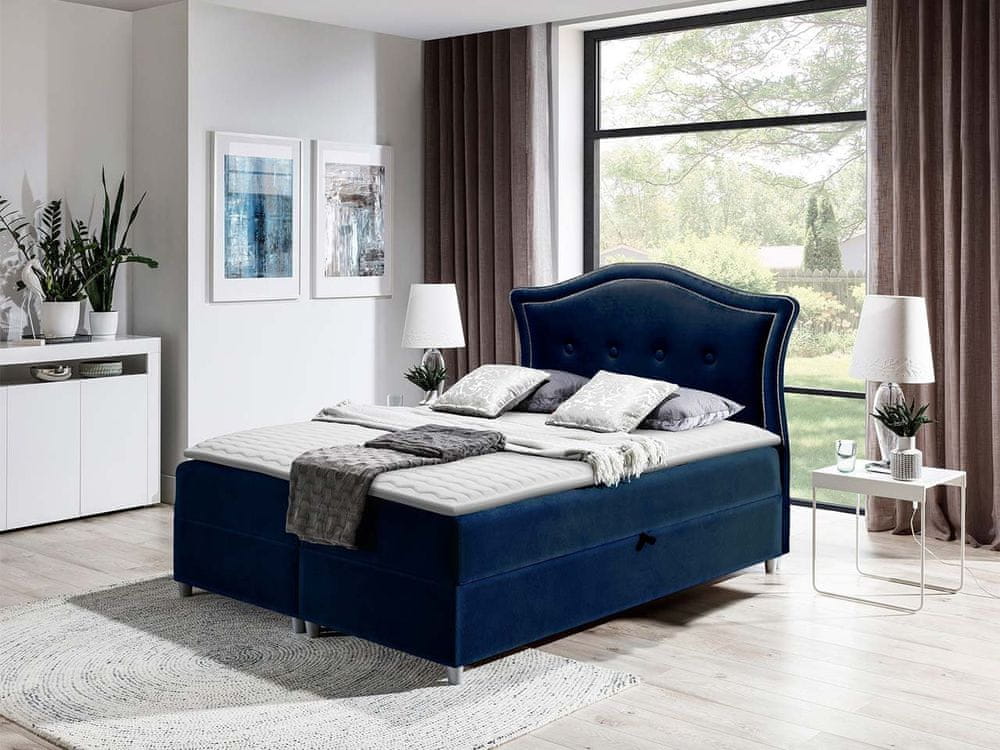 Veneti Kontinentálna manželská posteľ 200x200 VARIEL 1 - modrá + topper ZDARMA