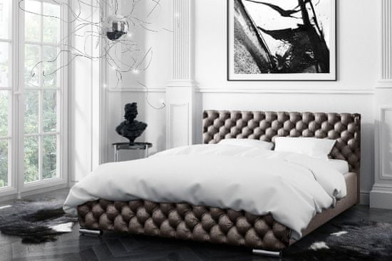 Veneti Čalúnená posteľ Farida s úložným priestorom hnedá 160 x 200