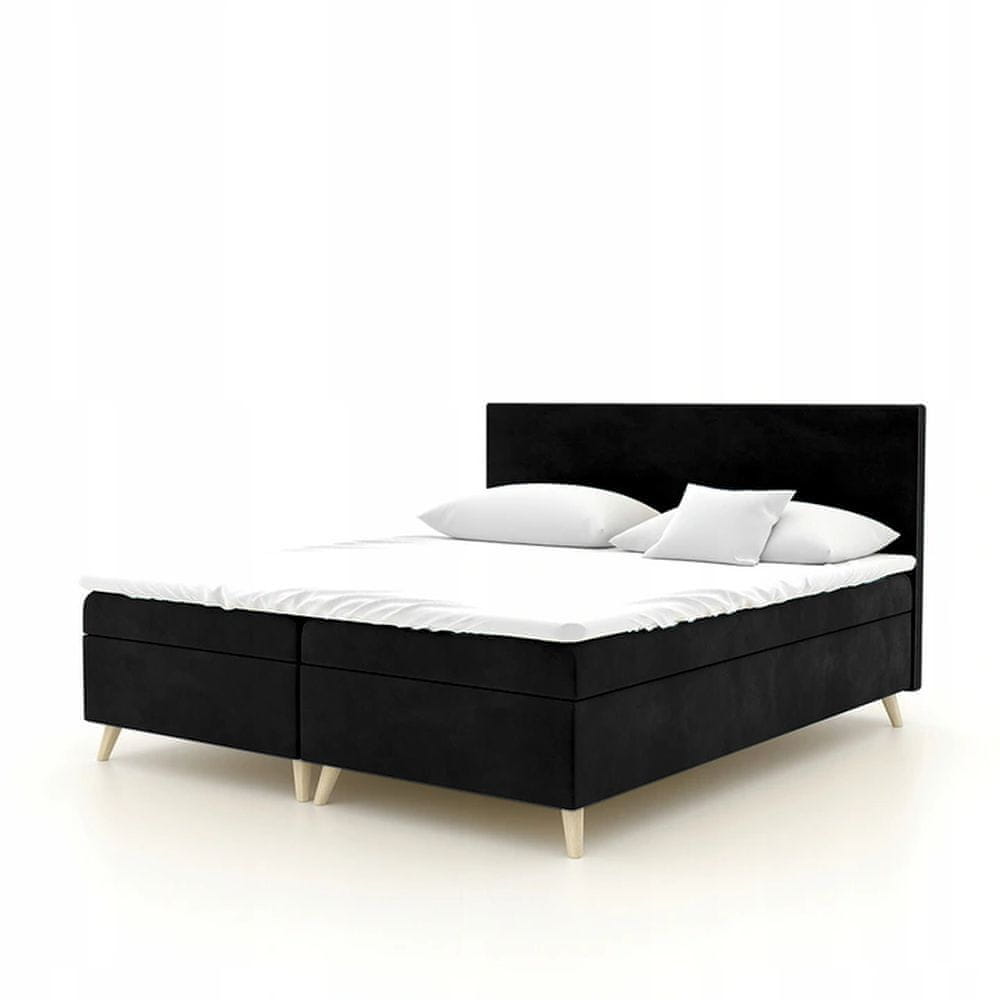 Veneti Čalúnená posteľ BLAIRE - 180x200, čierna