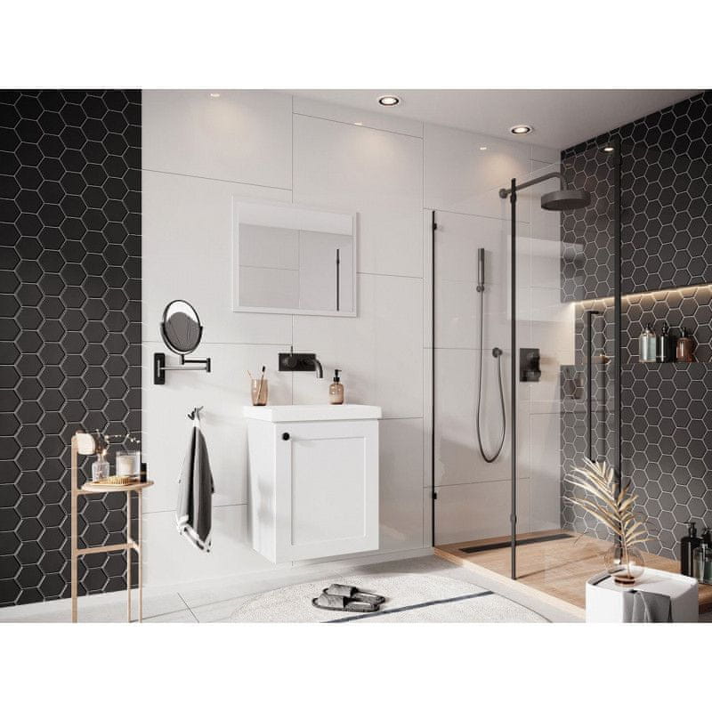 Veneti Kúpeľňový nábytok s umývadlom SYKE 4 - biely + sifón a batéria Economico ZDARMA