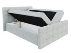 Veneti Americká čalúnená manželská posteľ 180x200 RANON 1 - šedá + topper ZDARMA