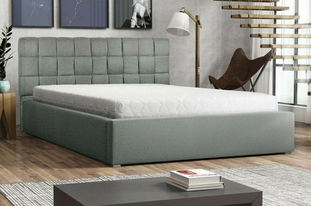 Veneti Čalúnená jednolôžková posteľ s roštom 120x200 WARNOW 2 - svetlá modrá