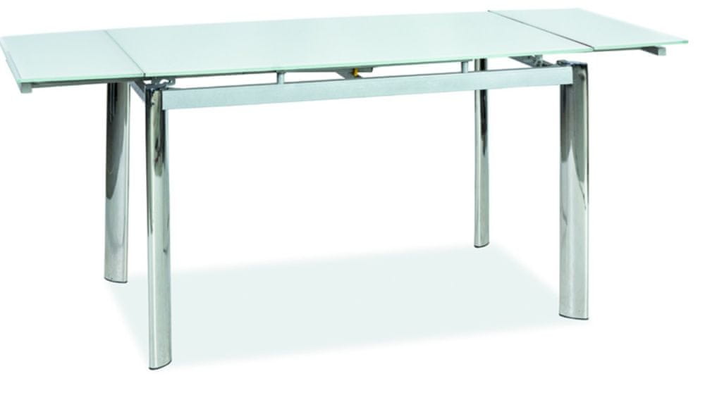 Veneti Rozkladací jedálenský stôl IGNACY - 120x80, biely / chróm