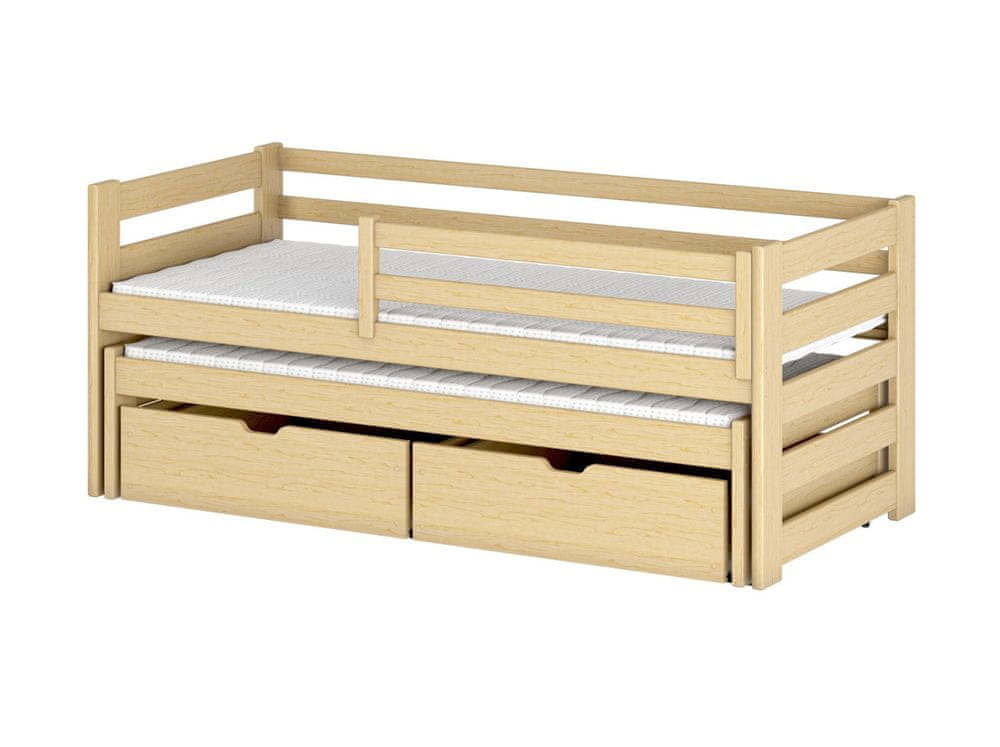 Veneti Detská posteľ s prístelkou 90x190 FILIPA - borovica