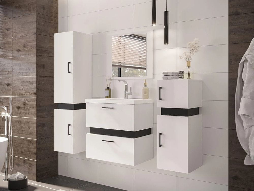 Veneti Kúpeľňový set s umývadlom LERA 1 - biely / čierny
