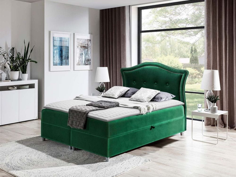 Veneti Kontinentálna manželská posteľ 180x200 VARIEL 1 - zelená + topper ZDARMA