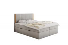 Veneti Čalúnená manželská posteľ s čelom 200x200 PURAM - svetlosivá