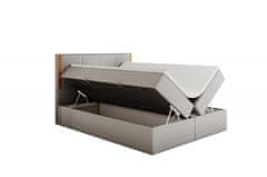 Veneti Čalúnená manželská posteľ s čelom 200x200 PURAM - svetlosivá