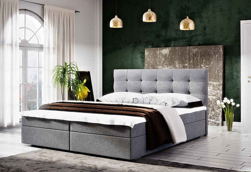 Veneti Moderná posteľ s úložným priestorom 140x200 STIG II - šedá