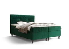 Veneti Americká posteľ s vysokým čelom DORINA - 180x200, zelená