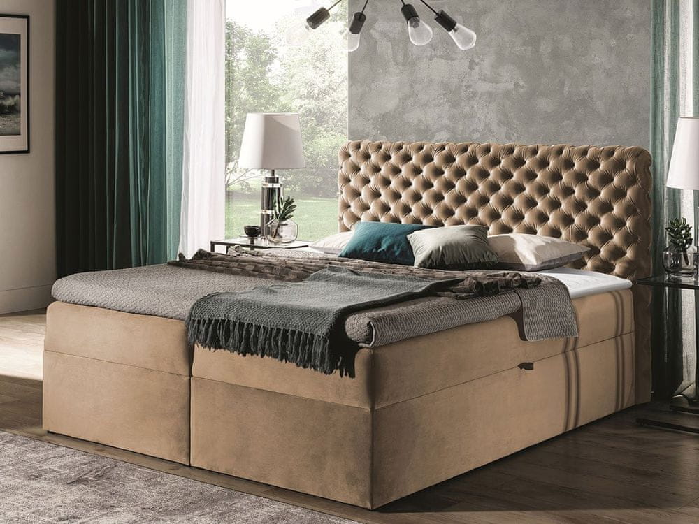 Veneti Kontinentálna jednolôžková posteľ 120x200 VALANCIA - hnedá + topper ZDARMA