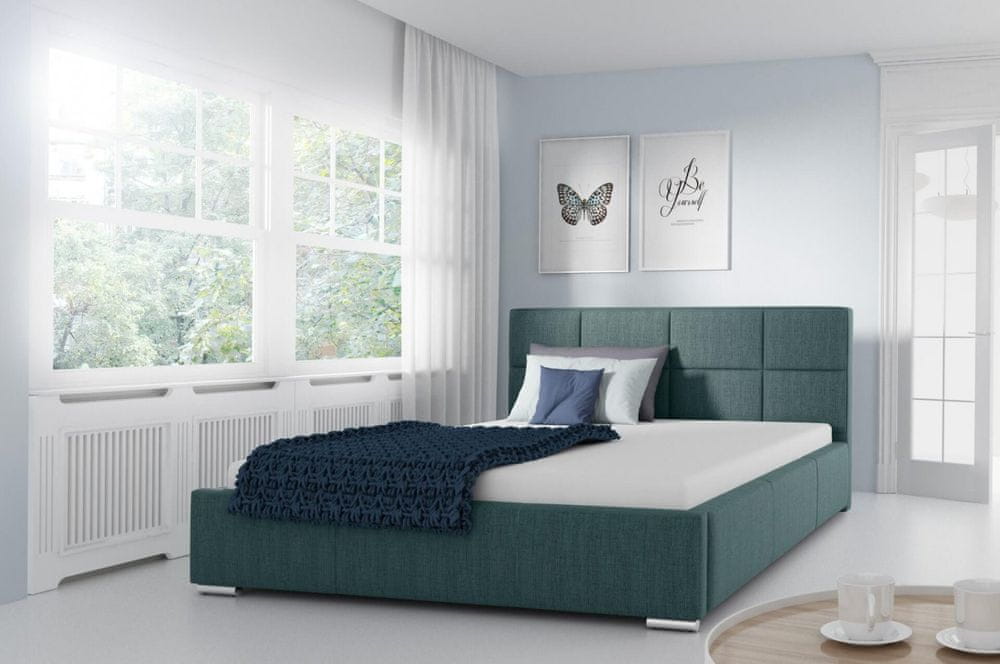 Veneti Jednoduchá posteľ Marion 160x200, modrá