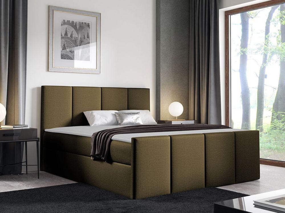 Veneti Hotelová manželská posteľ 140x200 MORALA - hnedá 3 + topper ZDARMA