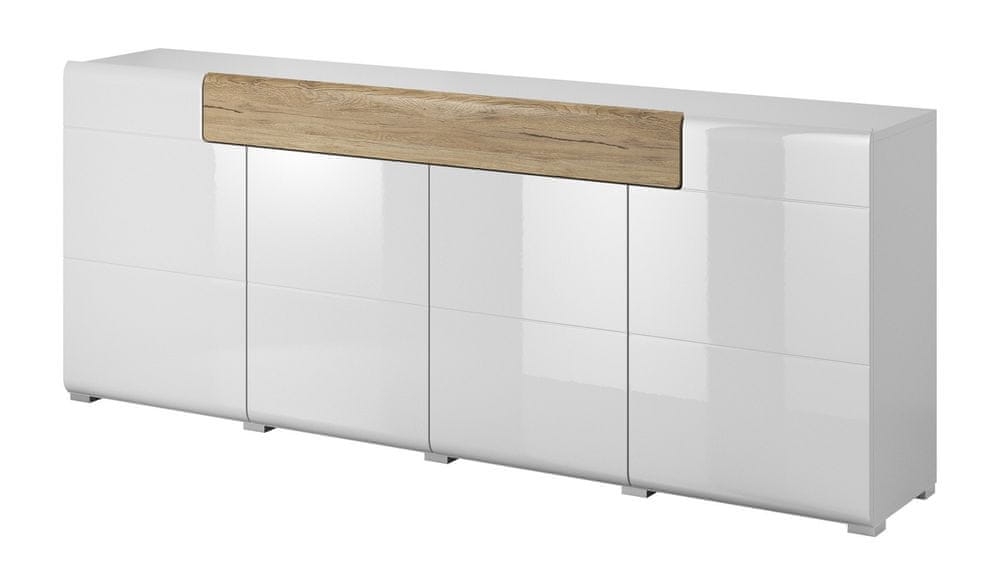 Veneti Komoda do minimalistického interiéru COLORADO so zásuvkou, biela