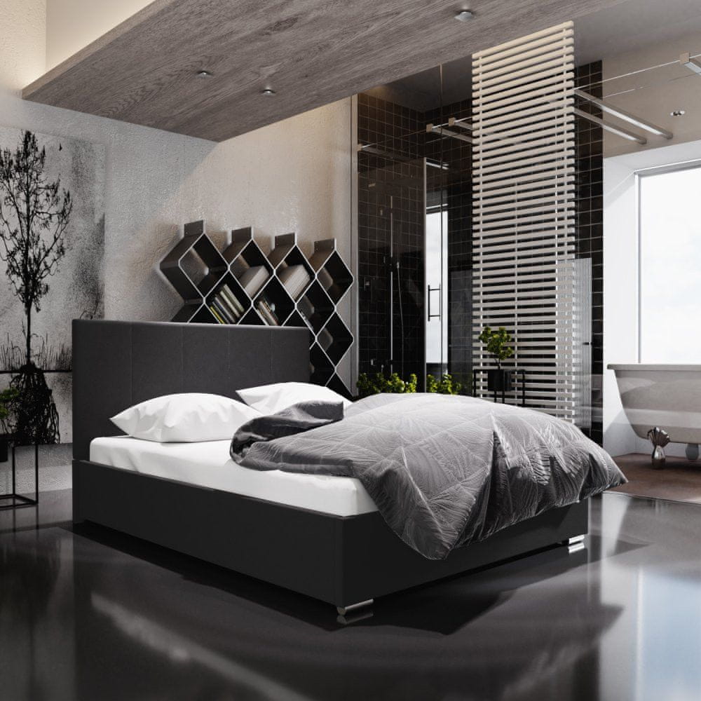 Veneti Manželská posteľ 160x200 FLEK 6 - čierna